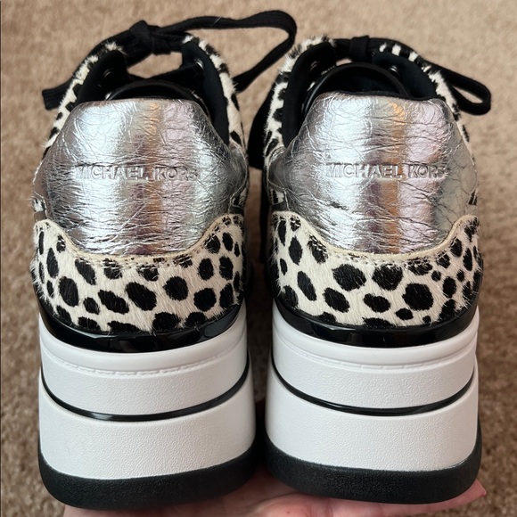 NWOT Michael Kors Hayes Cheetah Calf Hair Platform Sneakers - Picture 6 of 12